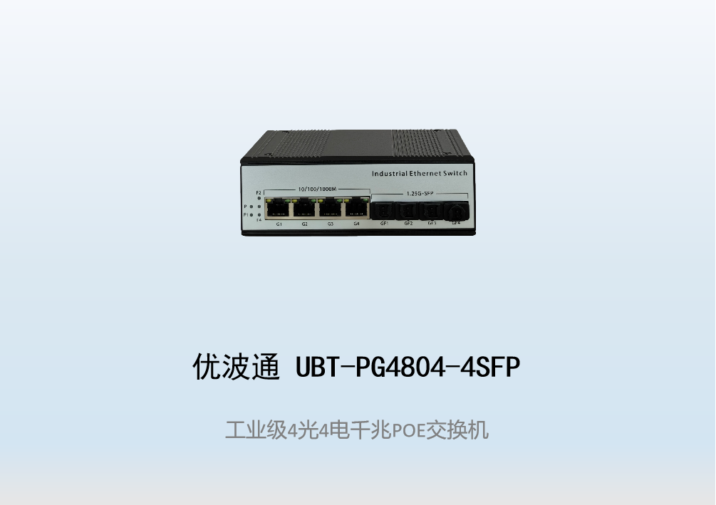 优波通UBT-PG4804-4SFP  4光4电工业级POE环网交换机