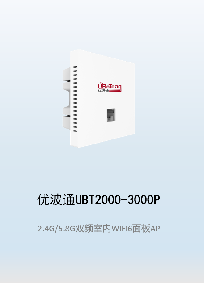 优波通UBT2000-3000P 2.4G/5.8G双频室内墙挂式面板式AP