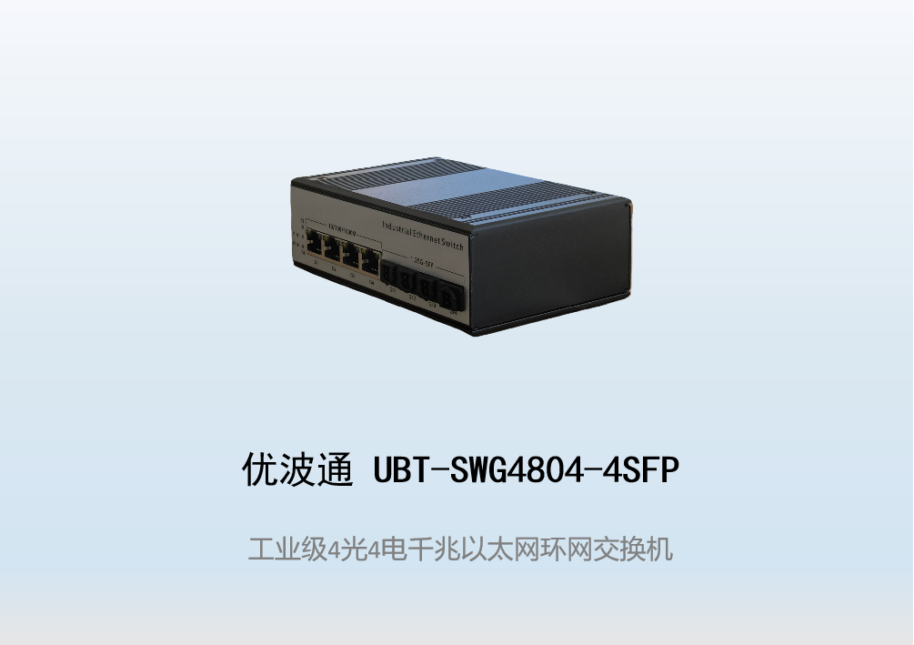 优波通UBT-SWG4804-4SFP  4光4电工业级以太网环网交换机